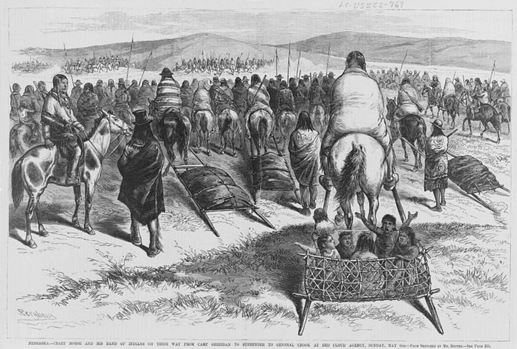 Crazy Horse and His People Surrender 1877