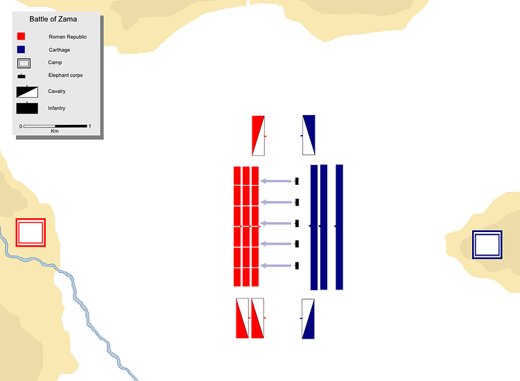 The Battle of Zama - Start of the Battle