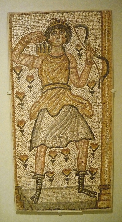 Floor Mosaic with the Goddess Artemis