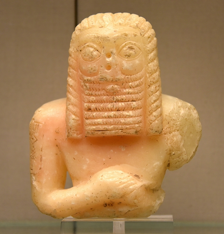 Calcite Statue of a Mesopotamian Man